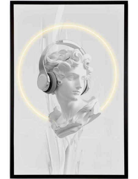 Tableau lumineux LED buste avec casque 80x120 cm Busto