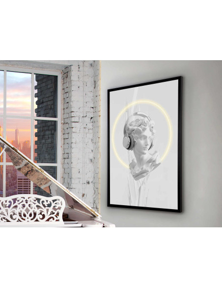 Tableau lumineux LED buste avec casque 80x120 cm Busto