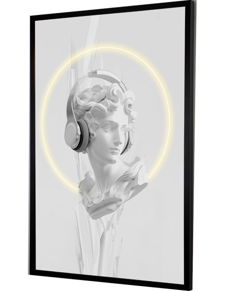 Tableau lumineux LED buste avec casque 80x120 cm Busto
