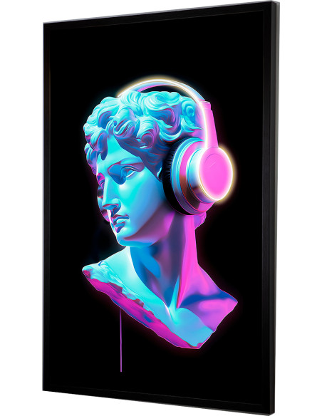 Tableau lumineux LED buste coloré avec casque 80x120 cm Busto