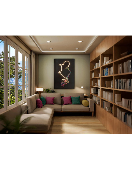Tableau lumineux LED saxophoniste sur toile 80x120 cm Saxofón