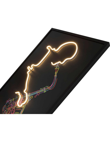 Tableau lumineux LED saxophoniste sur toile 80x120 cm Saxofón