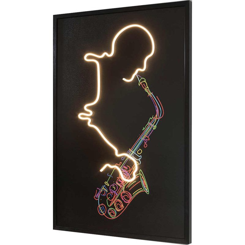 Tableau lumineux LED saxophoniste sur...