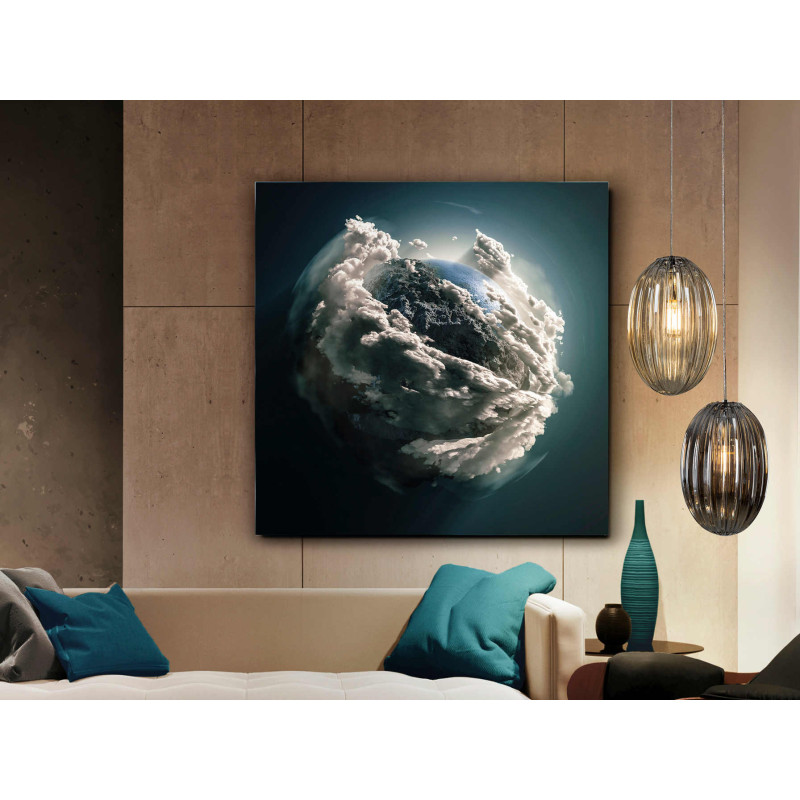 Tableau sur verre trempé bleu pétrole...