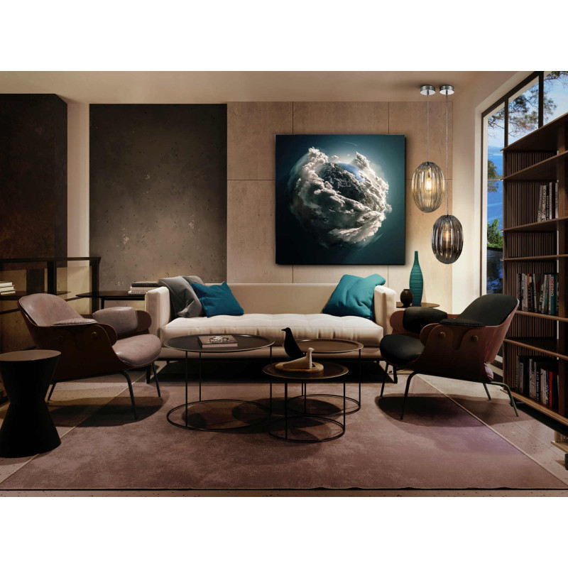 Tableau sur verre trempé bleu pétrole...