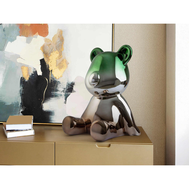 Sculpture ours design en résine gris...