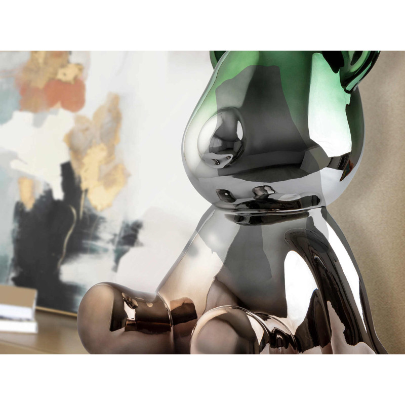 Sculpture ours design en résine gris...