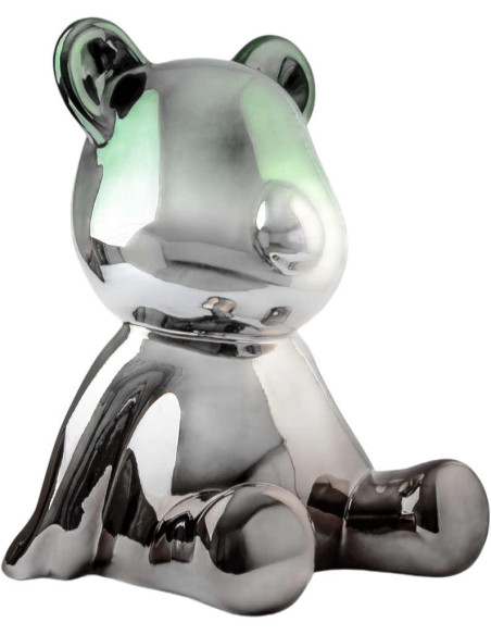 Sculpture ours design en résine gris vert 50 cm Osito