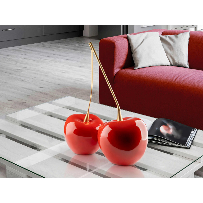 Sculpture cerises rouges 64 cm en...