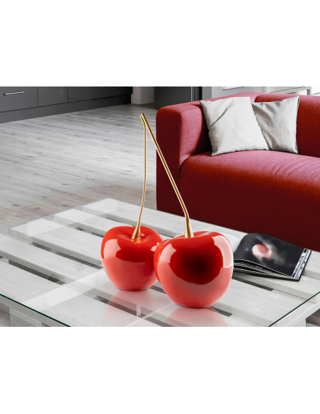 Sculpture cerises rouges 64 cm en résine Cerezas