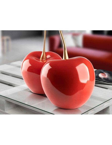 Sculpture cerises rouges 64 cm en résine Cerezas