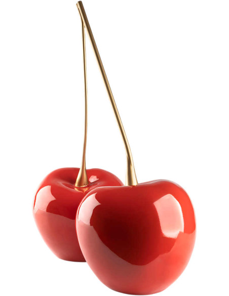 Sculpture cerises rouges 64 cm en résine Cerezas