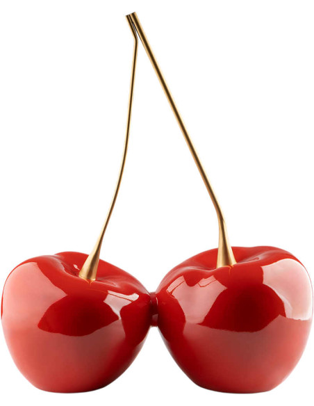 Sculpture cerises rouges 64 cm en résine Cerezas