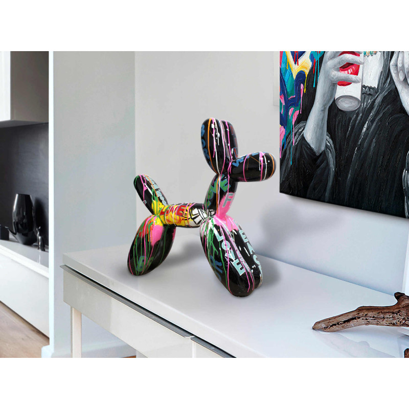 Statue chien ballon graffiti 41 cm...