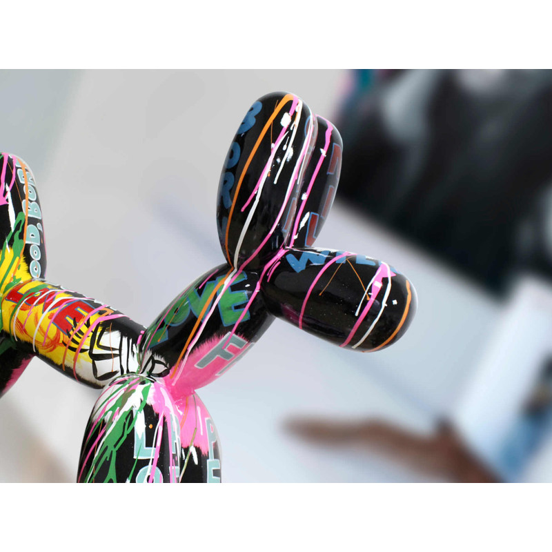 Statue chien ballon graffiti 41 cm...
