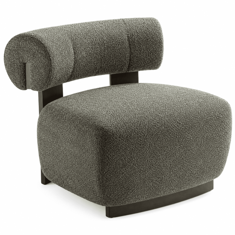 Fauteuil lounge chenille vert bois...