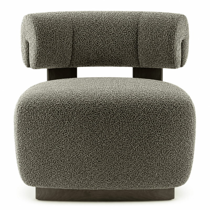 Fauteuil lounge chenille vert bois...