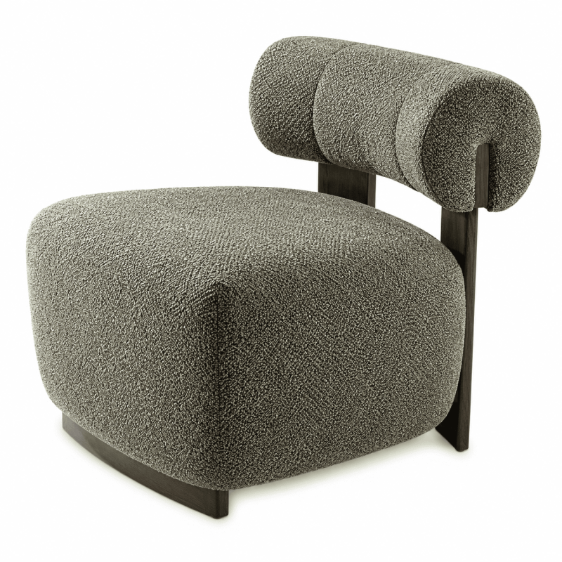 Fauteuil lounge chenille vert bois...