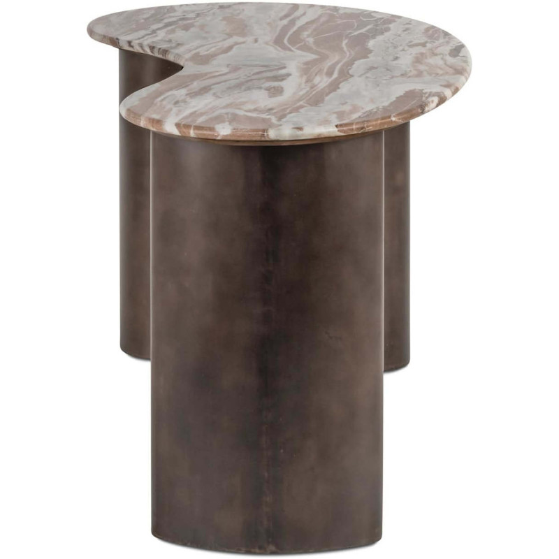 Bureau design marbre beige métal brun...