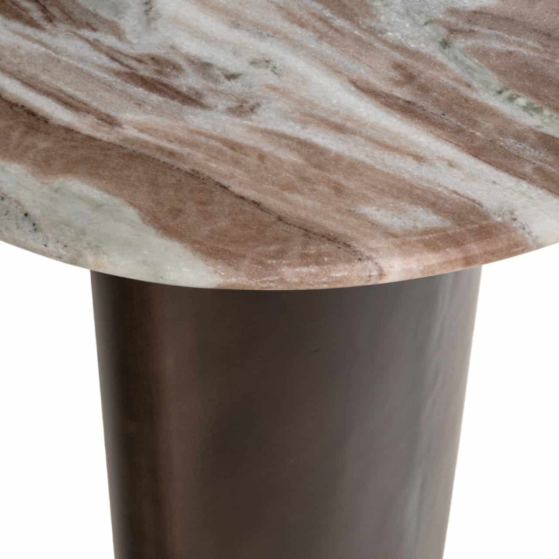 Bureau design marbre beige métal brun...