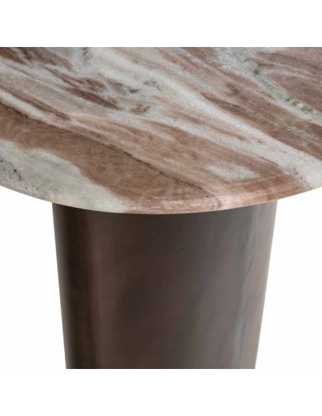 Bureau design marbre beige métal brun 160x80 cm Brando