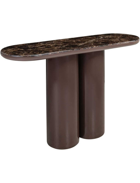 Console d’entrée effet marbre brun 120x40 cm Almundi