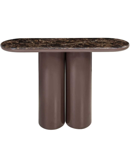 Console d’entrée effet marbre brun 120x40 cm Almundi