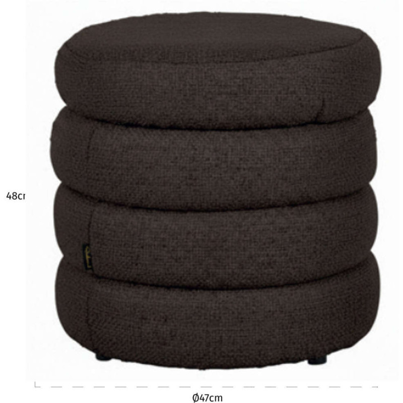 Pouf rond marron chocolat Adele