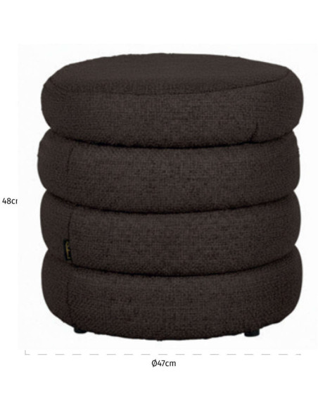 Pouf rond marron chocolat Adele