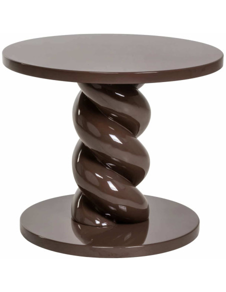 Table d’appoint ronde marron châtaigne Celeste