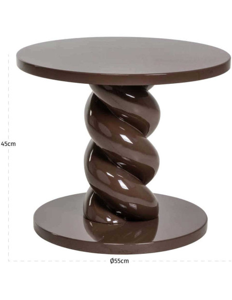 Table d’appoint ronde marron châtaigne Celeste