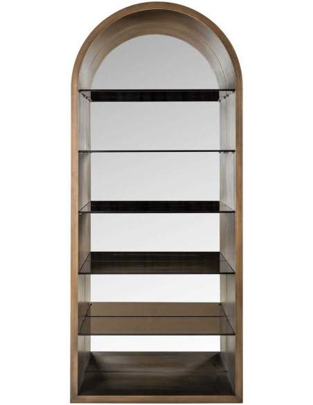Vitrine bibliothèque dorée en verre Bowic