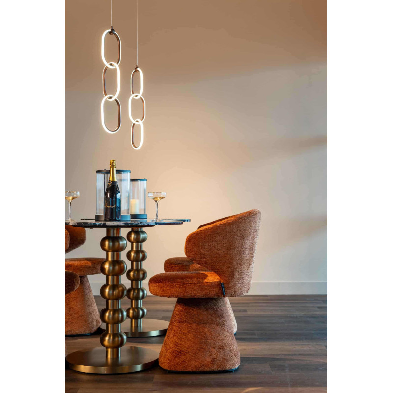 Table bistrot ronde effet marbre noir...