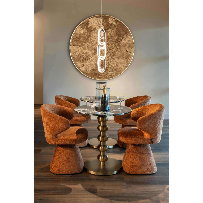 Table bistrot ronde effet marbre noir...