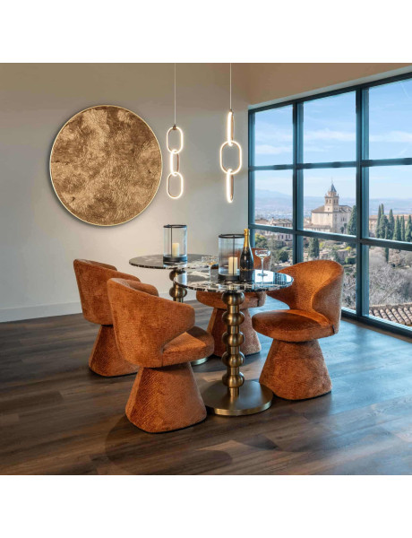 Table bistrot ronde effet marbre noir acier doré 75 cm Witlox Richmond Interiors - 2