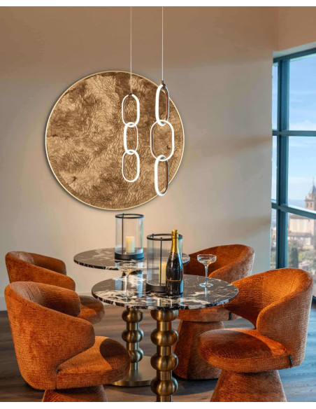 Table bistrot ronde effet marbre noir acier doré 75 cm Witlox