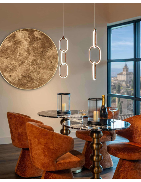 Table bistrot ronde effet marbre noir acier doré 75 cm Witlox