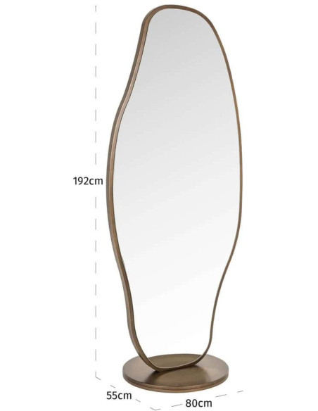 Miroir sur pied plein pied doré 192 cm Jalyce