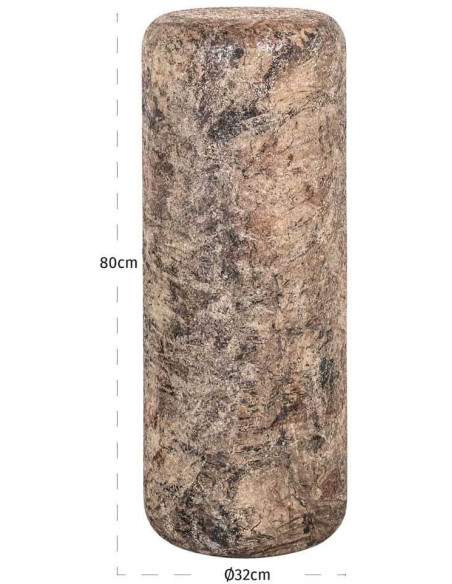 Sellette haute décorative en fer beige 80 cm Mayah