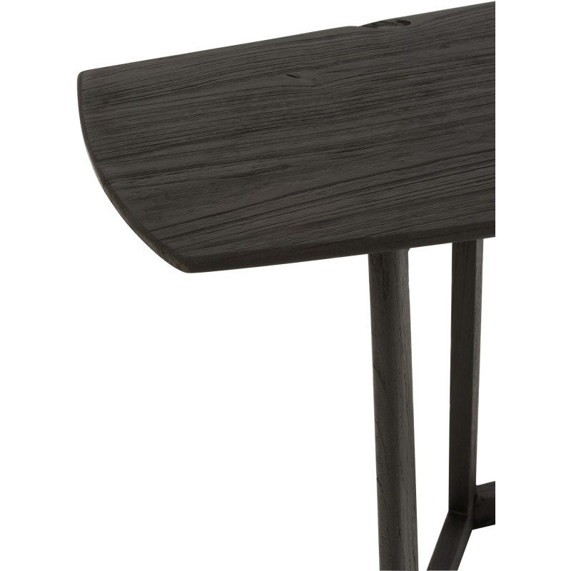 Console Rectangulaire Maty en Bois de teck Noir - 7