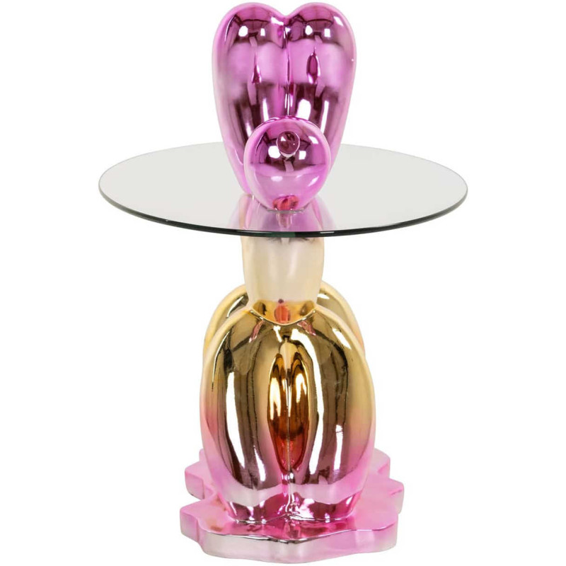 Table d’appoint chien ballon rose en...