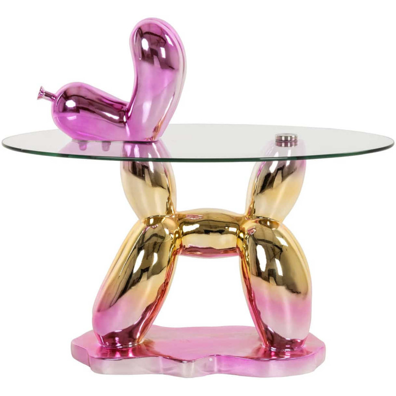 Table d’appoint chien ballon rose en...