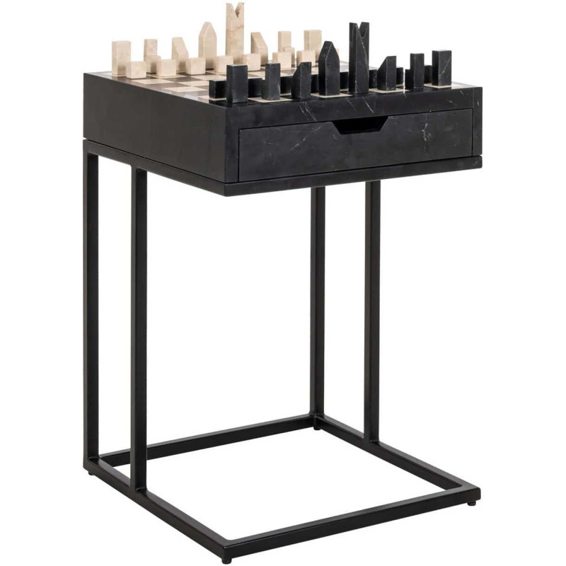 Table d’échecs marbre noir avec...