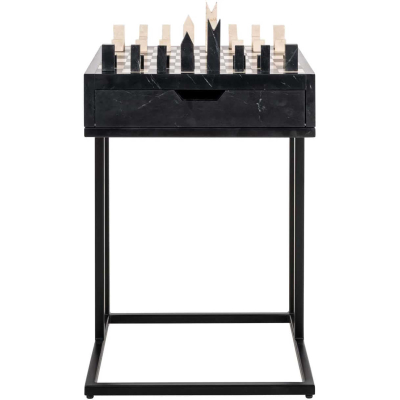 Table d’échecs marbre noir avec...