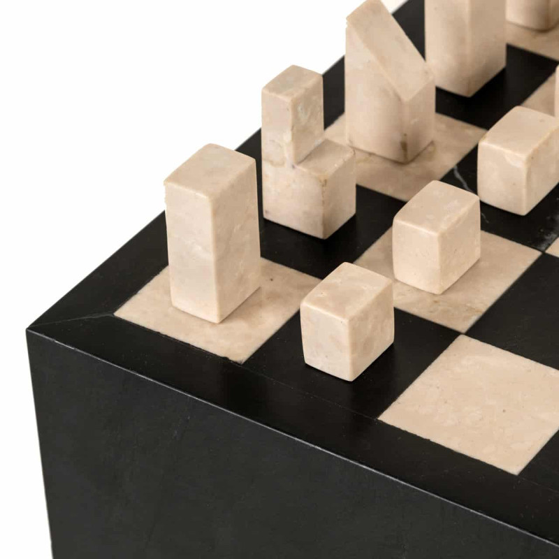 Table d’échecs marbre noir avec...