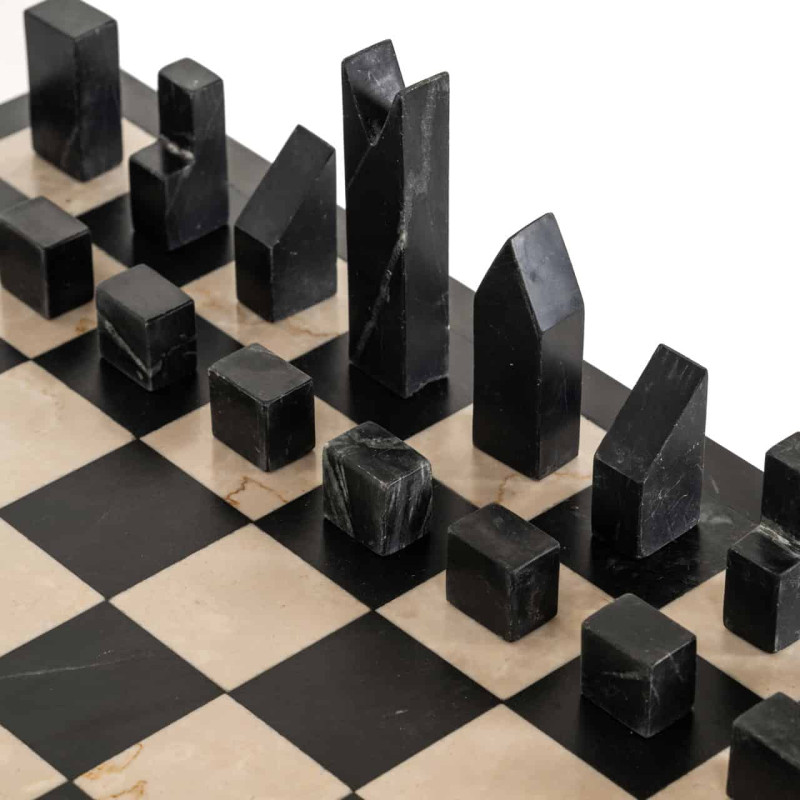 Table d’échecs marbre noir avec...