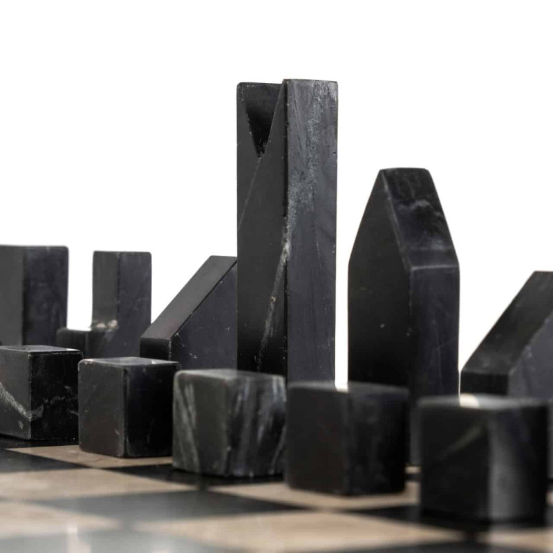 Table d’échecs marbre noir avec...