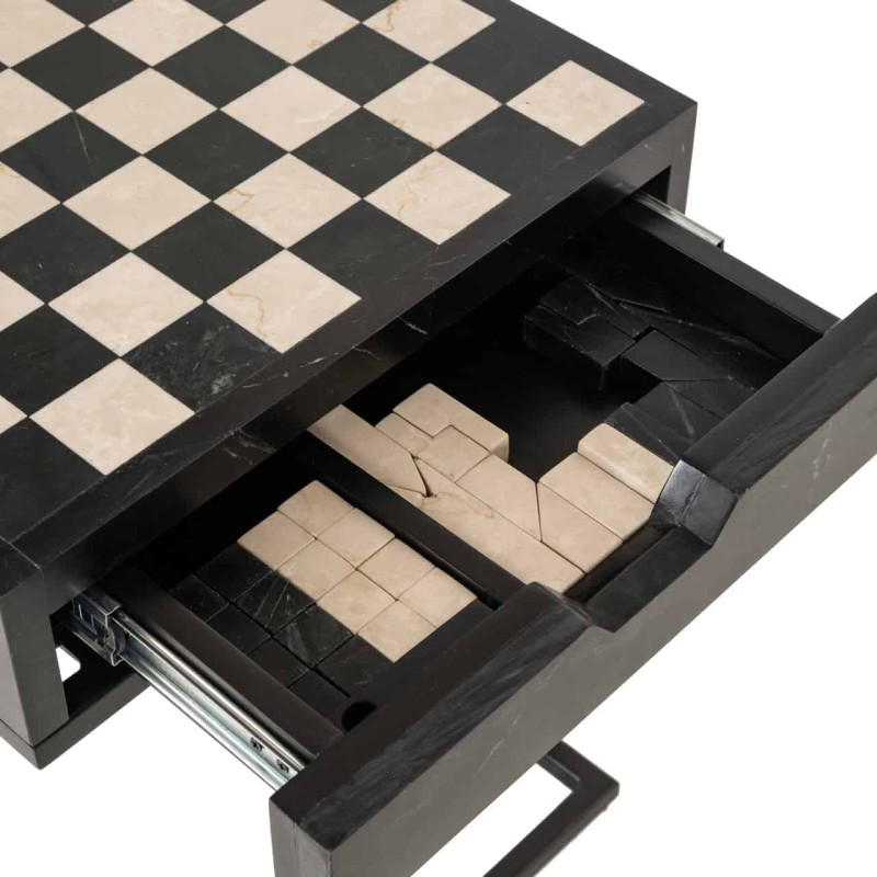 Table d’échecs marbre noir avec...