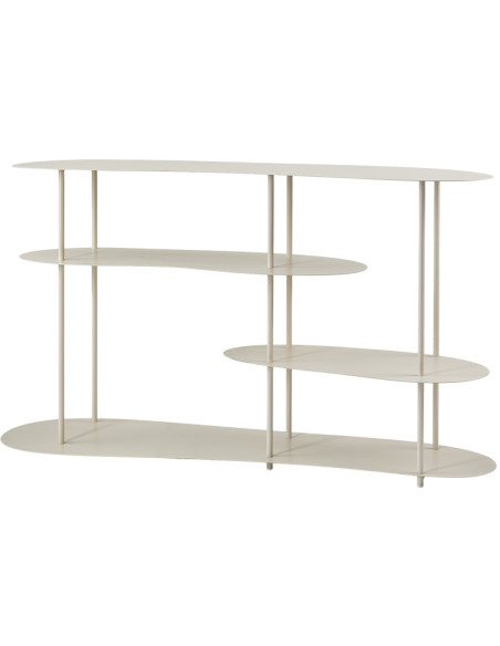 Console étagère métal blanc cassé 140x38x80 cm Scottsville