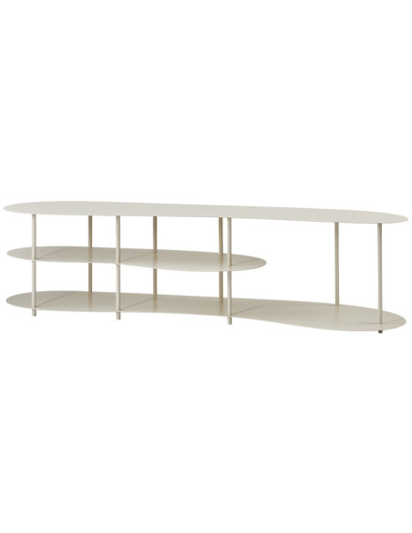 Meuble TV bas à étagères métal blanc cassé 160 cm Scottsville